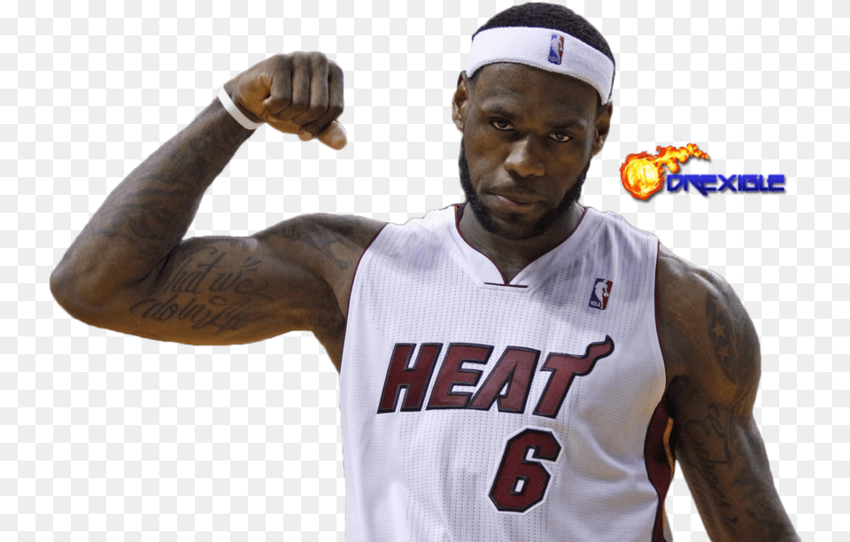 Lebron James Heat, Tattoo, Skin, Person, People Png