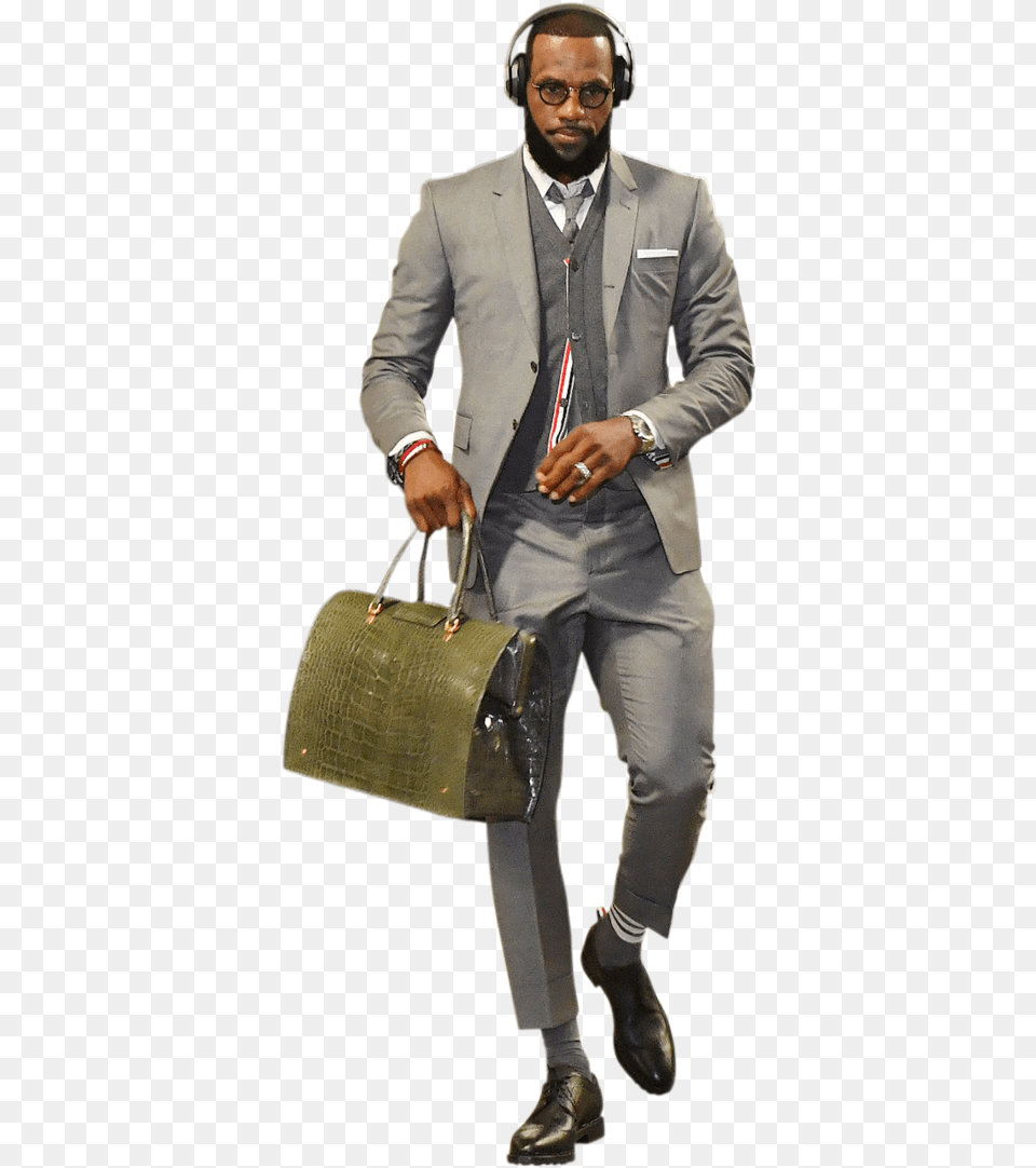 Lebron James In Grey Wool Suit Lebron James Fashion 2019, Accessories, Jacket, Handbag, Formal Wear Png