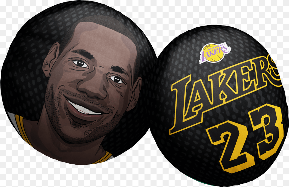 Lebron James Lakers Pillow Head Black Mitchell Amp Ness Team Heather Los Angeles Lakers, Photography, Face, Person, Adult Free Png