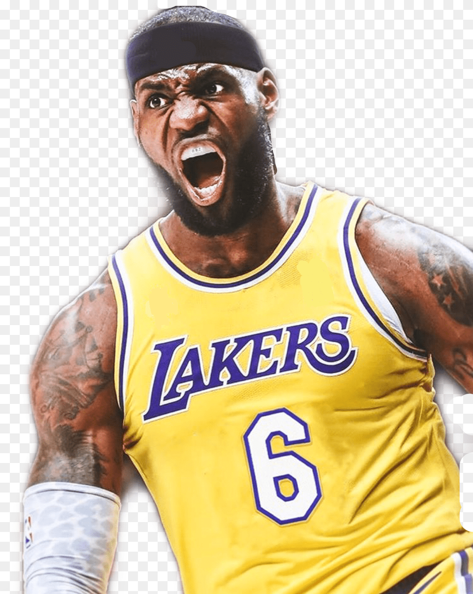 Lebron James Lebronjames Lakers Losangeles Losangeleslakers, Adult, Angry, Face, Head Free Png Download