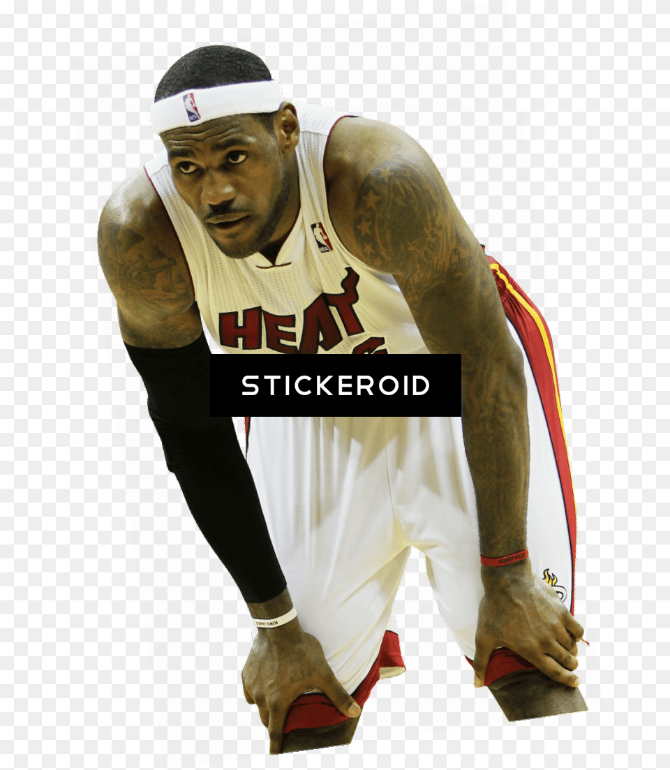 Lebron James Looking Left Basketball Player Full Size Lebron James Miami Heat, Adult, Skin, Person, Man Png Image