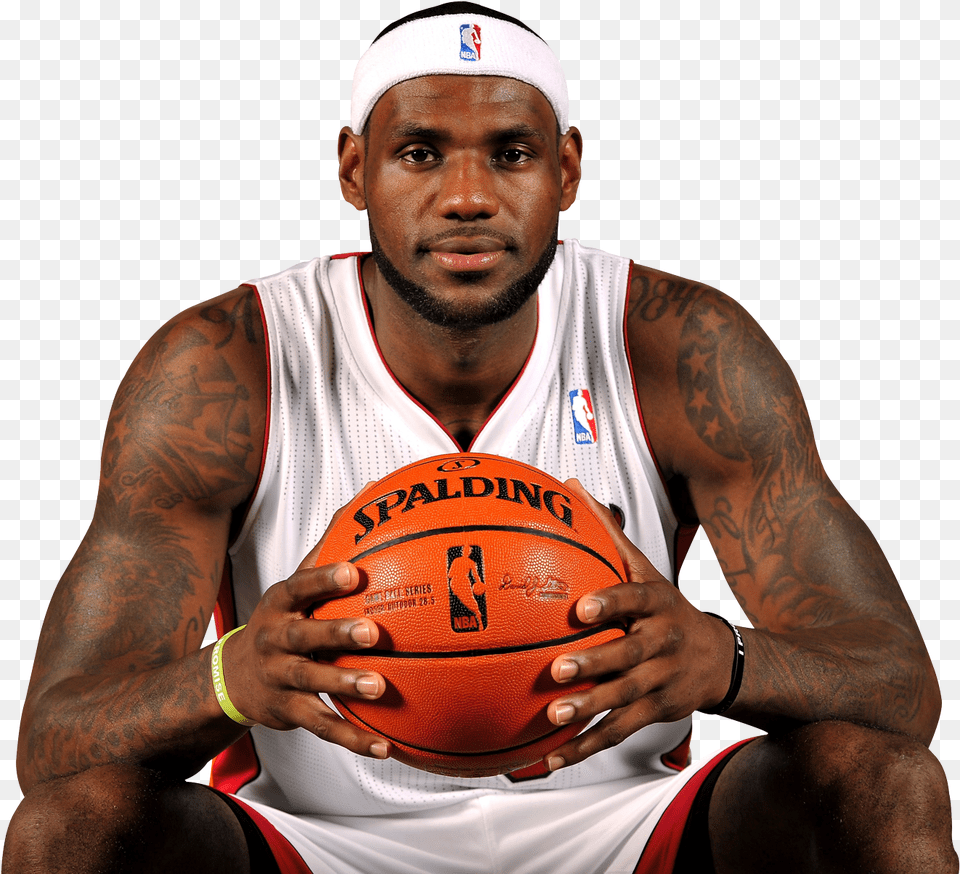 Lebron James With A Basketball, Ball, Basketball (ball), Sport, Skin Free Transparent Png