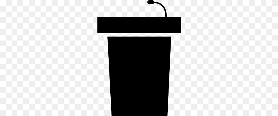 Lectern With Microphone Vector Icon, Gray Png Image