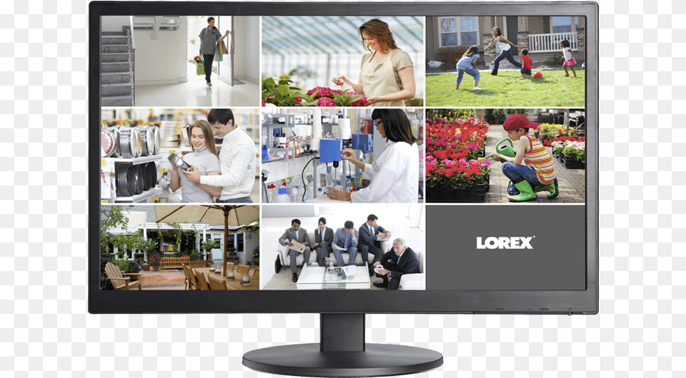 Led Backlit Lcd Security Monitor For Security Monitor Lorex, Adult, Screen, Person, Hardware Free Png Download
