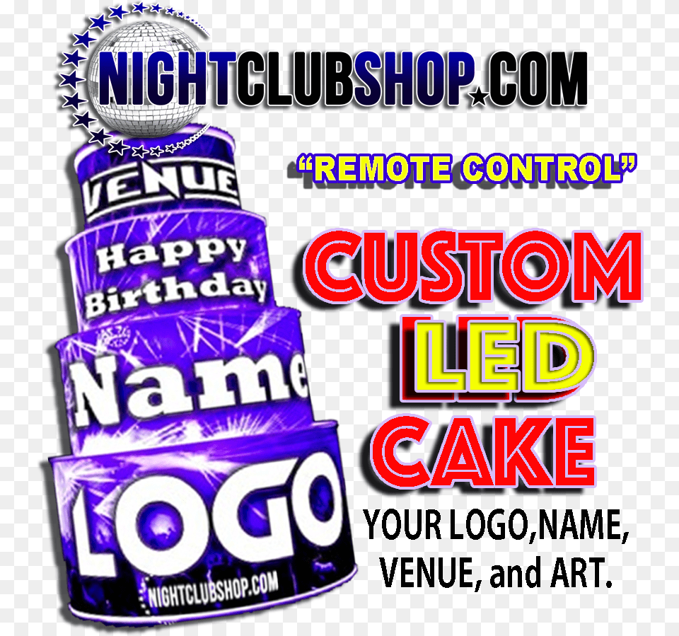 Led Birthday Cake Ledcake Led Cake Light Up Illuminated Fte De La Musique, Advertisement, Can, Tin Free Transparent Png