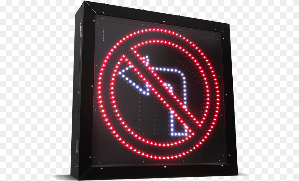 Led Blank Out Sign No Left Turn No Left Turn Led Sign, Computer Hardware, Electronics, Hardware, Monitor Free Png Download