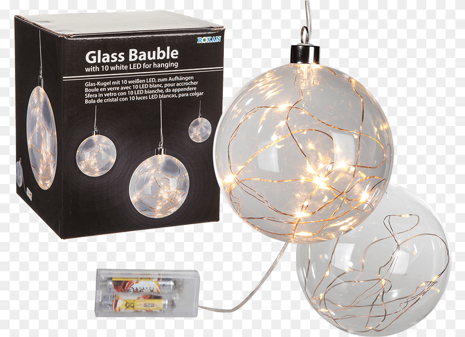 Led Christmas Baubles Glass Led Glass Hanging Christmas Bauble, Lamp, Light Fixture, Lighting, Light Free Png Download