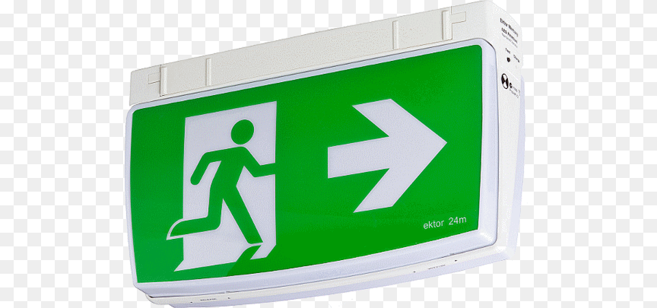 Led Exit Lights Picture Of Evolt Led Exit Sign Emergency Ektor Exit Light, Symbol, First Aid Free Transparent Png