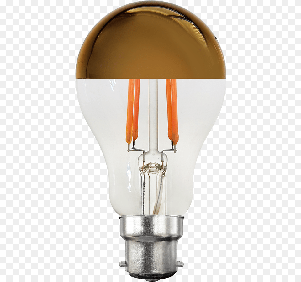 Led Filament Bulb With Gold Cover, Light, Lightbulb Free Transparent Png