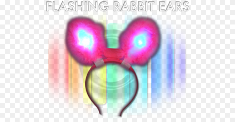 Led Flashing Neon Pink With Fur Bunny Ears Circle, Lighting, Art, Graphics, Light Free Png