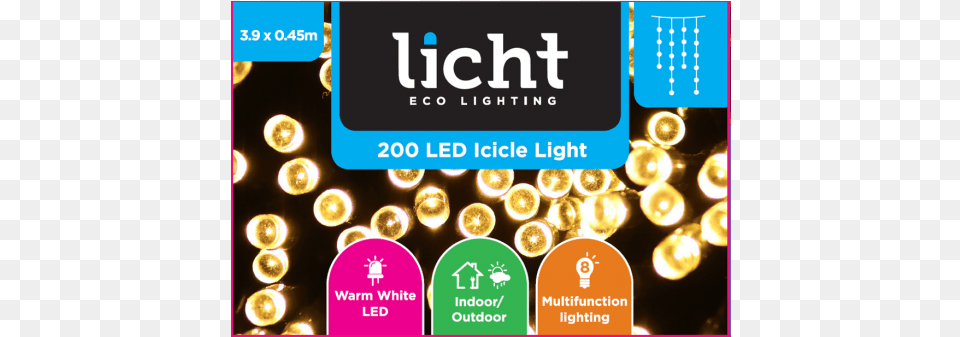 Led Icicle Lights White 200pk Perth, Advertisement, Poster, Lighting Png Image