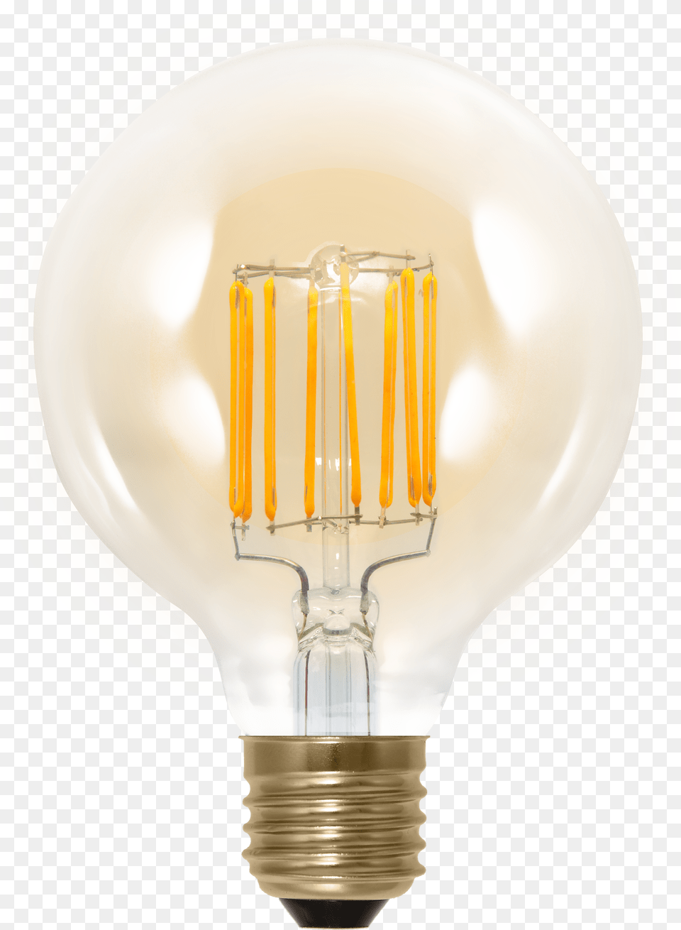 Led Lamp 6w E27 Filament Segula Dimbaar Globe Goud Incandescent Light Bulb Free Transparent Png