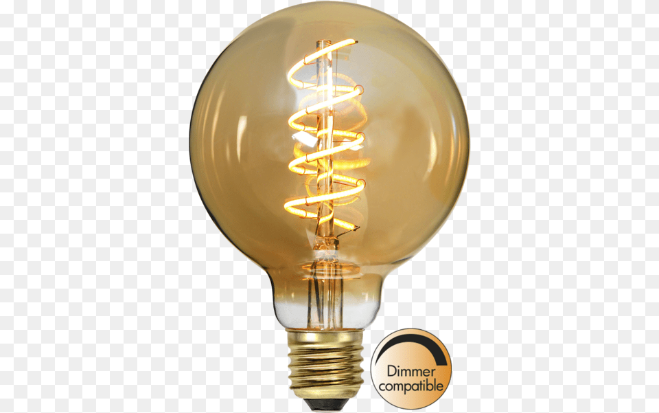 Led Lamp E27 G95 Decoled Spiral Amber Led Koristelamppu, Light, Lightbulb Png Image