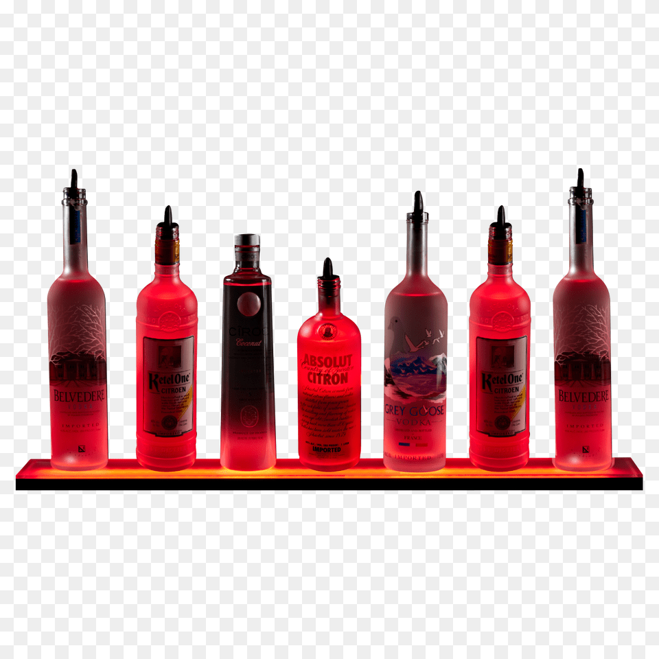 Led Lighted Shelf, Alcohol, Beverage, Liquor, Bottle Png Image