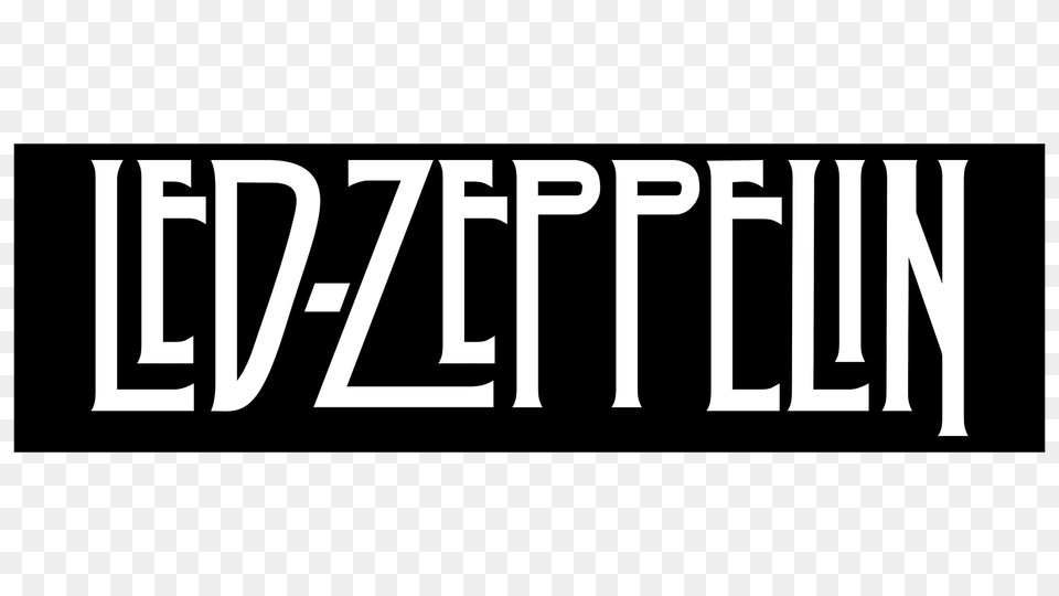 Led Zeppelin Logo Black Rectangle, Text, License Plate, Transportation, Vehicle Free Png