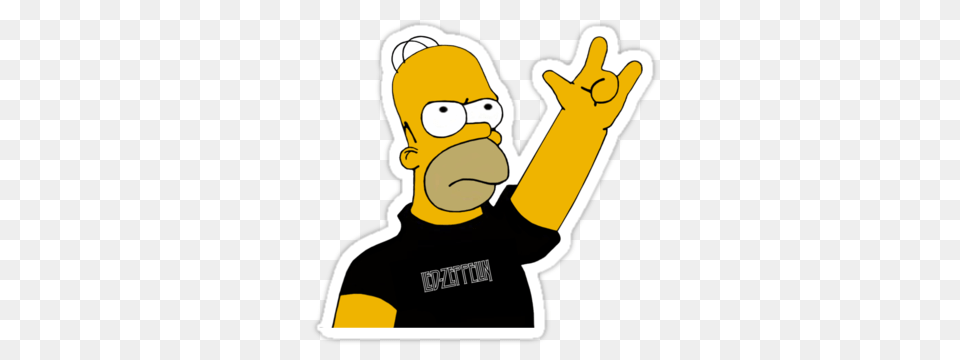 Led Zeppelin On Twitter Homer Simpson Is A Led Head Too, Sticker, Cartoon, Baby, Person Png Image