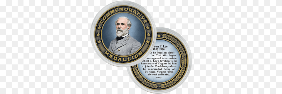Lee Commemorative Medallion Robert E Lee Confederate General Journal Book, Photography, Adult, Face, Head Png Image