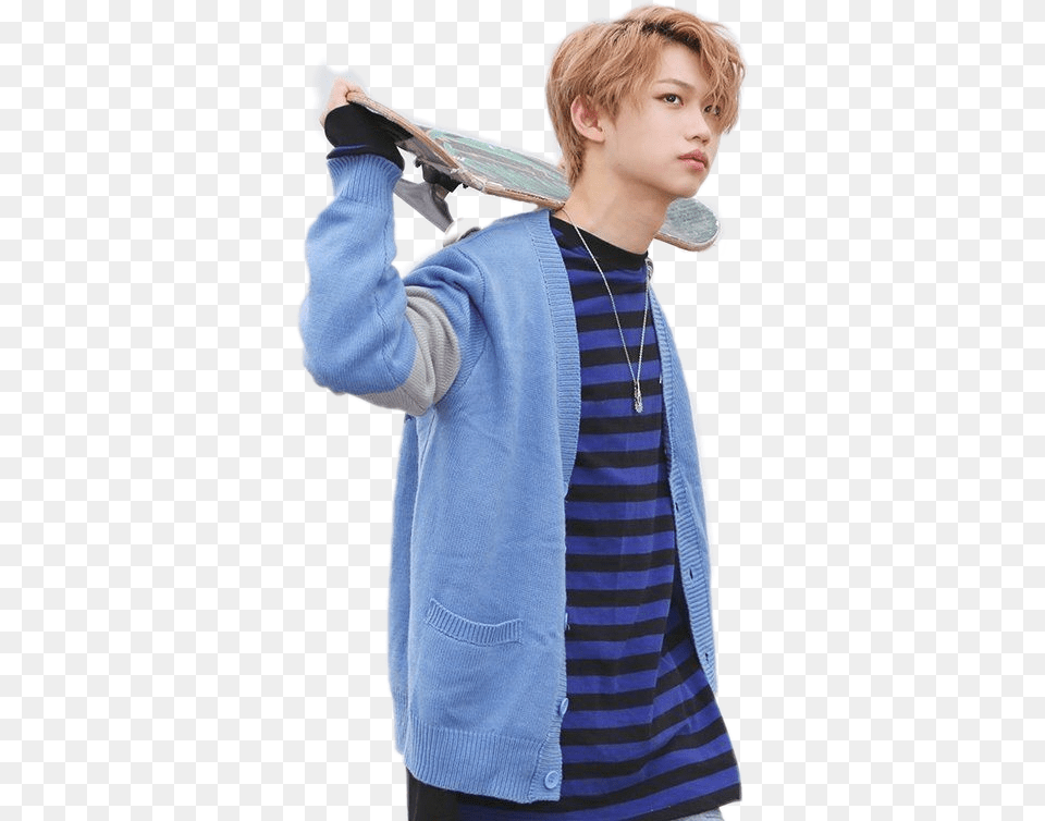 Lee Felix Felix Stray Kids, Knitwear, Sweater, Clothing, Coat Free Png