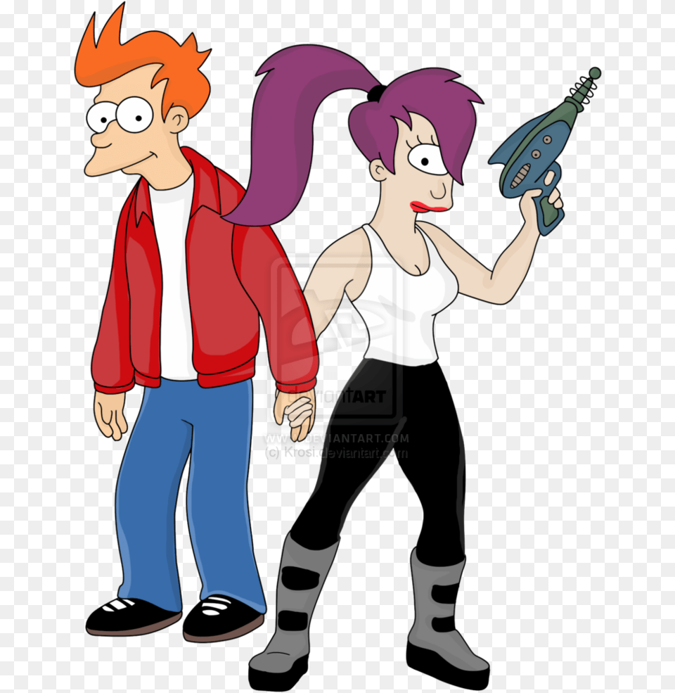 Leela And Fry, Book, Comics, Publication, Person Png Image