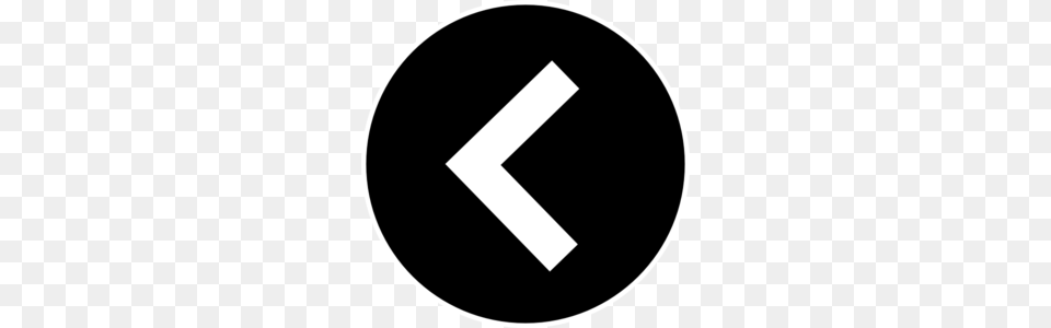 Left Black Arrow Clip Art, Symbol, Sign, Disk, Text Free Transparent Png