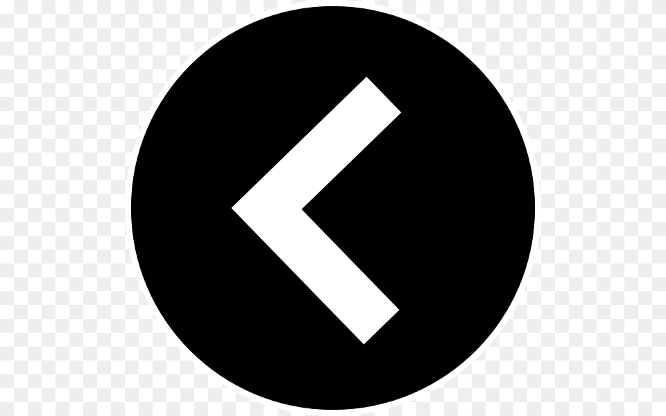 Left Black Arrow Clip Art, Symbol, Sign, Text, Disk Free Transparent Png