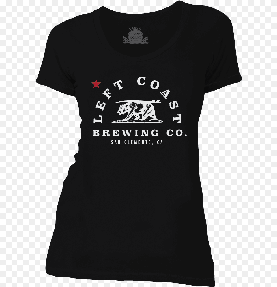 Left Coast Womens Bear And Board Black Shirt Team Black Sheep T Shirt, Clothing, T-shirt, Animal, Canine Png