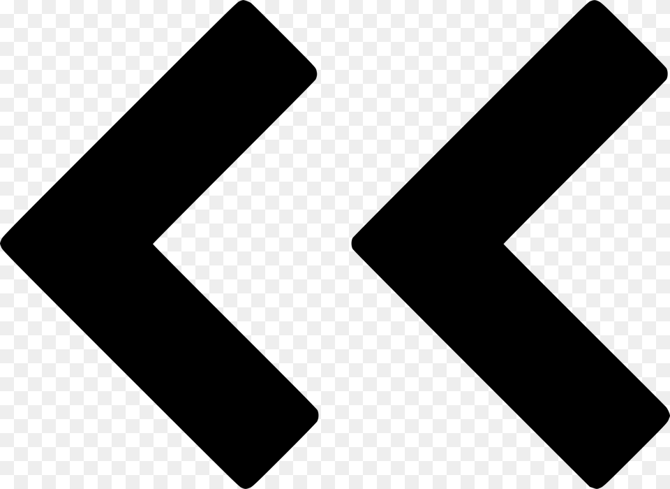 Left Double Arrow Arrow Black, Gray Png Image