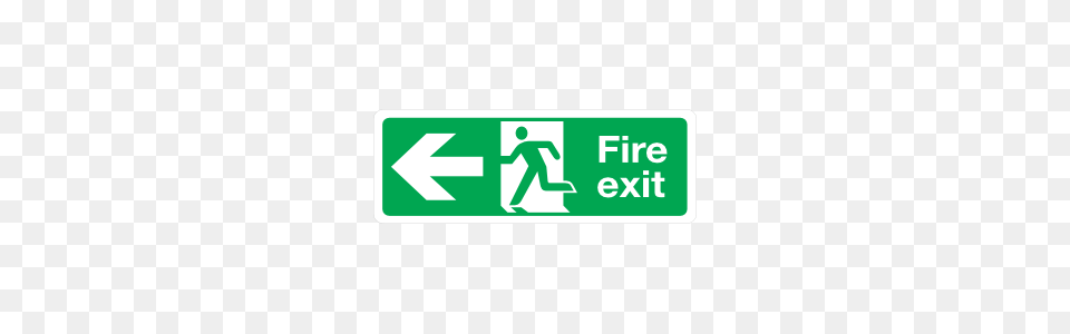 Left Fire Exit Sign Sticker, Symbol, First Aid, Road Sign Png Image