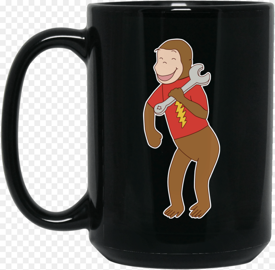 Left Handed Monkey Wrench 15 Oz Beer Stein, Baby, Cup, Person, Face Free Transparent Png
