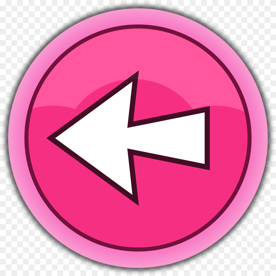 Left Icon Pink, Symbol, Disk Png Image