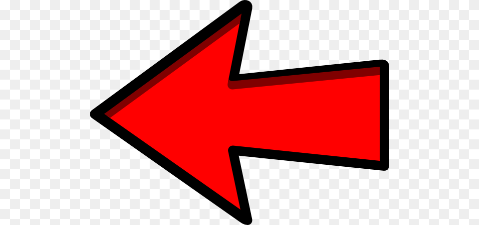 Left Red Arrow Clip Art, Symbol, Arrowhead, Weapon, Sign Png Image