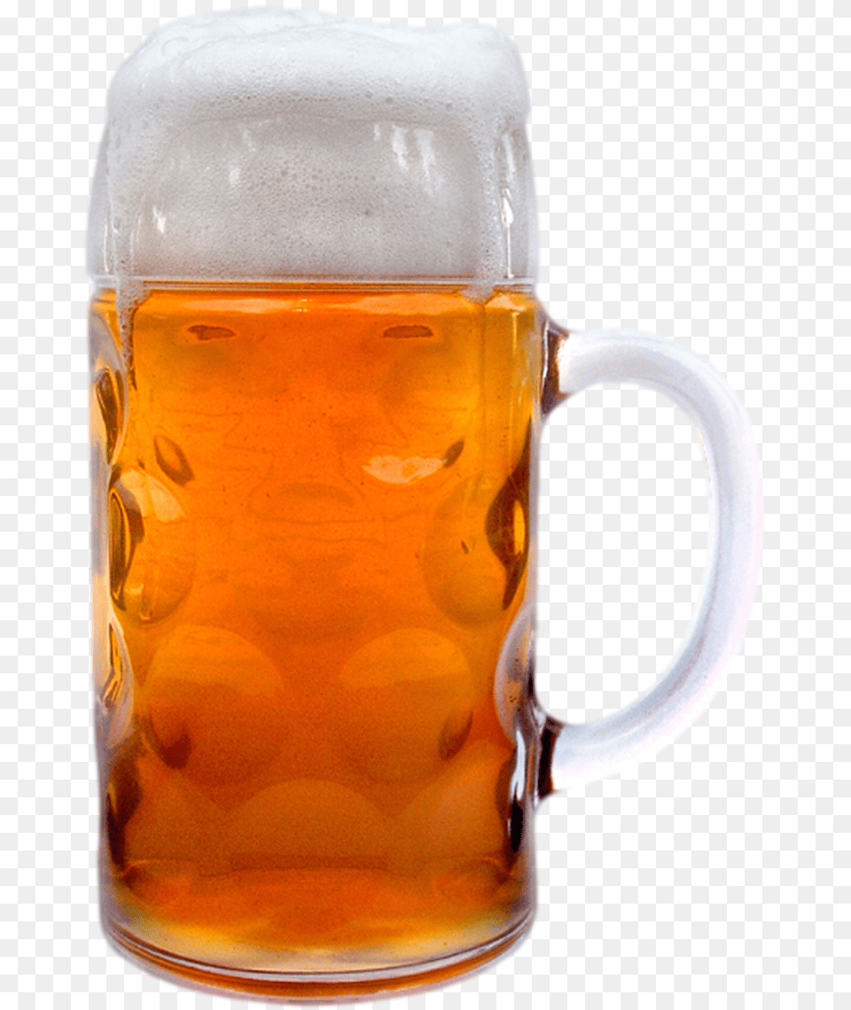 Left Side Of 1 Liter Dimpled Glass German Beer Mug 1 Liter Beer Mug, Alcohol, Beverage, Cup, Stein Png