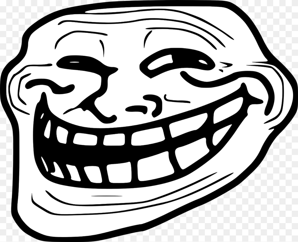 Left Troll Face Rage Meme Troll Face, Teeth, Stencil, Person, Mouth Png