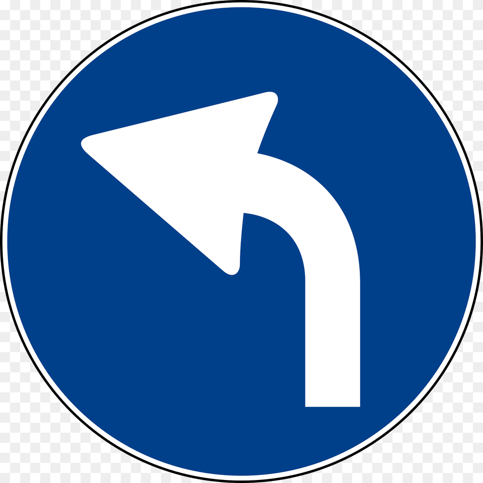 Left Turn Only Ahead Clipart, Sign, Symbol, Disk, Road Sign Png Image