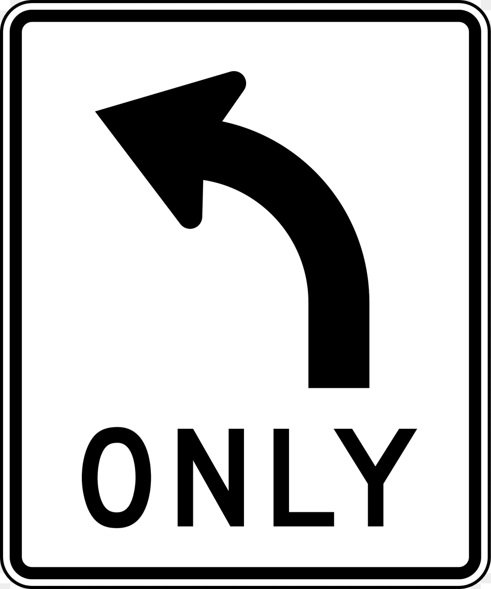 Left Turn Only Clipart, Sign, Symbol, Road Sign Free Png Download