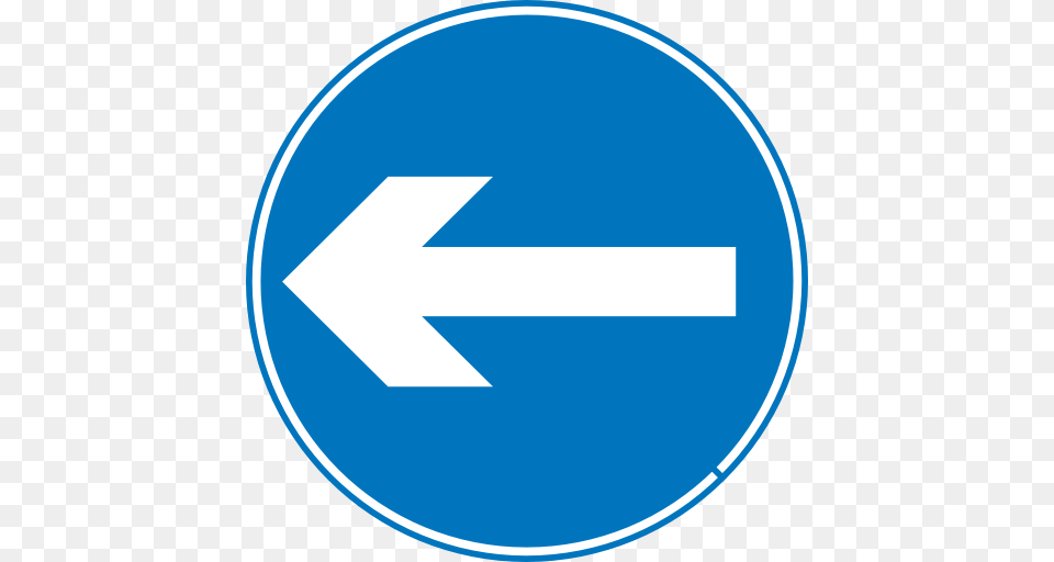 Left Turn Traffic Sign, Symbol, Road Sign, Disk Free Transparent Png