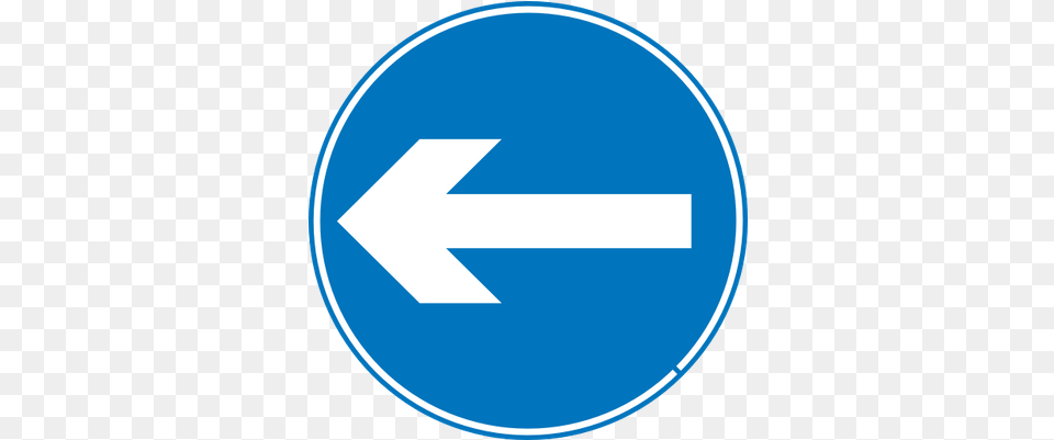 Left Turn Traffic Sign Transparent Stickpng Left Arrow Road Sign, Symbol, Road Sign, Disk Free Png