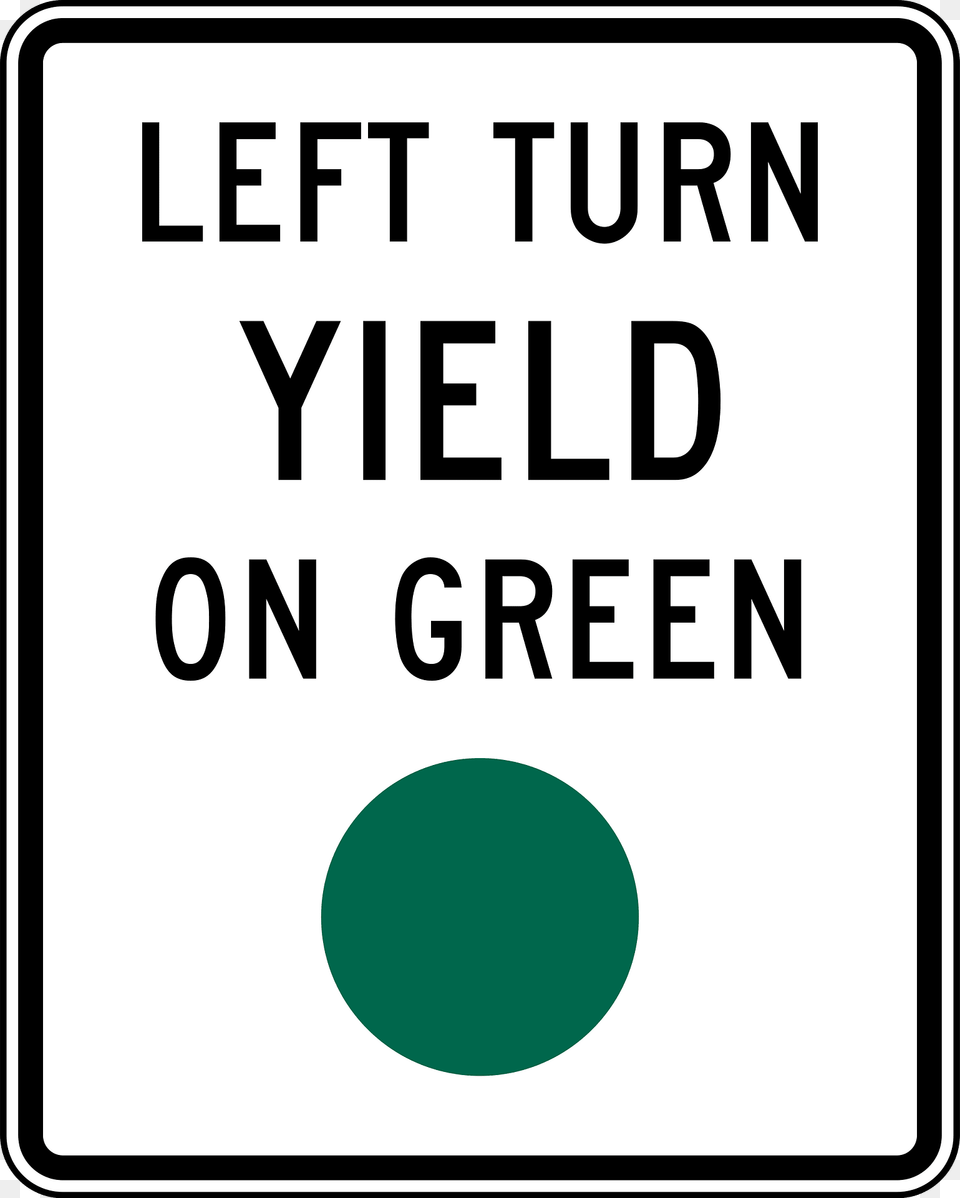 Left Turn Yield On Green Clipart, Sign, Symbol, Road Sign Free Png