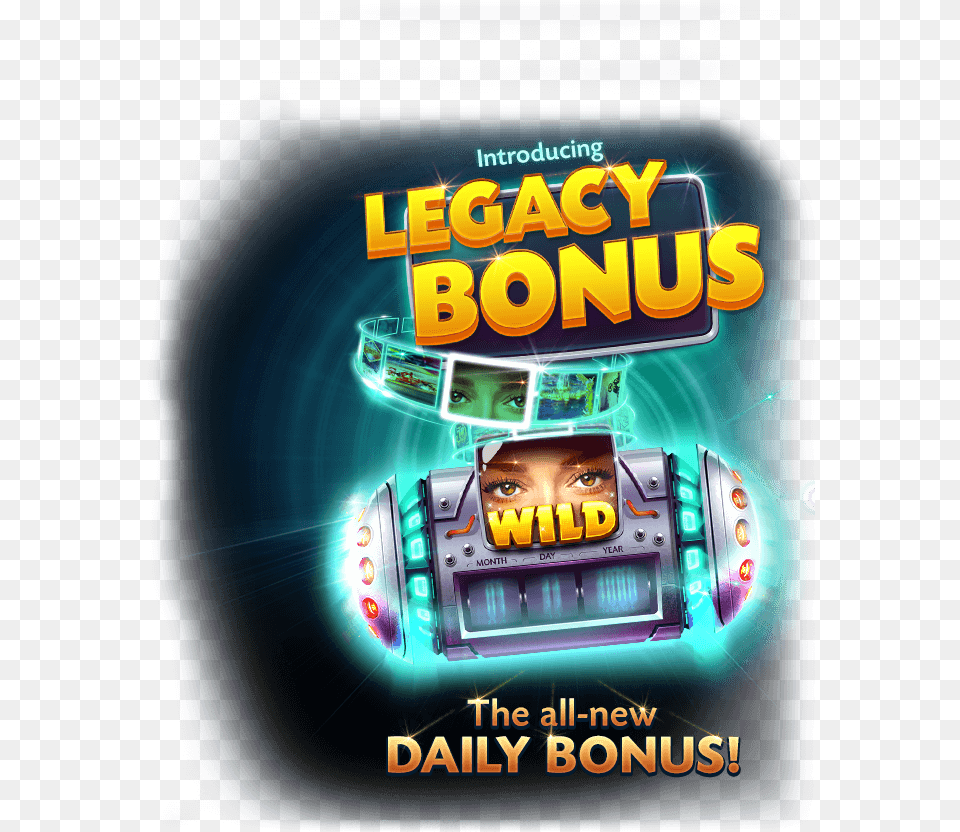 Legacy Bonus Feature Free Slots Caesars Casino Poster, Advertisement, Car, Person, Transportation Png