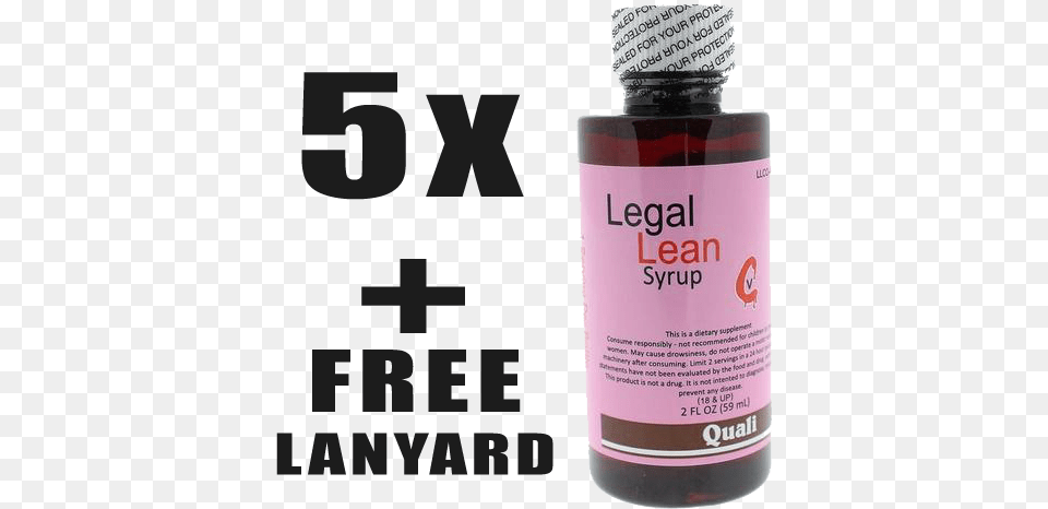 Legal Lean Cherry Syrup Lanyarddata Large Cosmetics, Food, Seasoning, Bottle Png Image