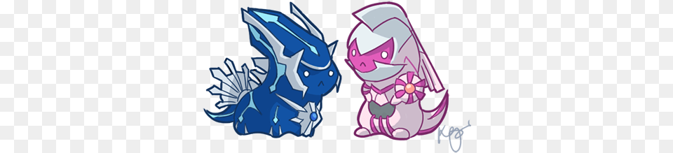 Legendary Pairstrios And All Transparent Ofc Cute Palkia And Dialga, Book, Publication, Comics, Art Free Png