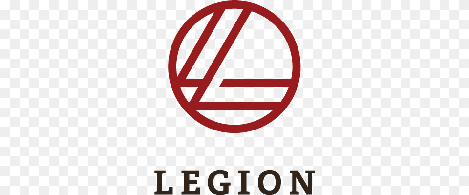 Legion Primary Logo Crimson Charcoal On Legion Logistics, Symbol, Sign, Disk Png Image