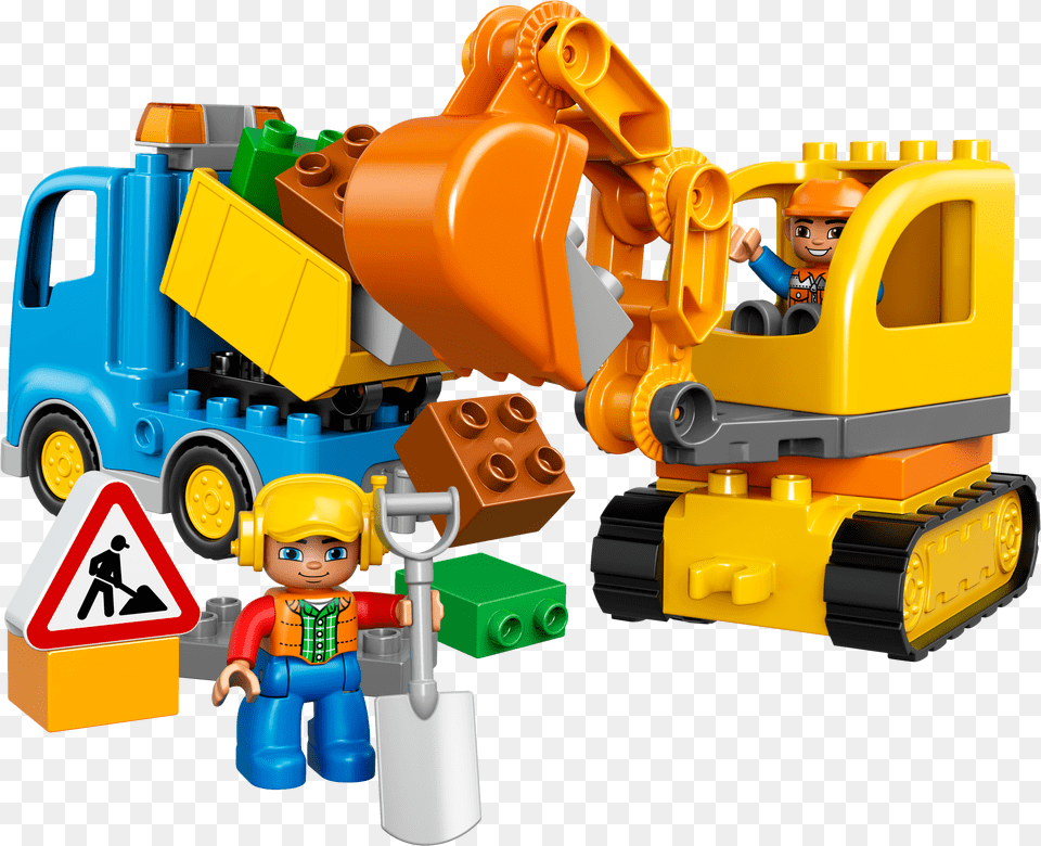 Lego Truck Tracked Excavator Download Duplo, Baby, Person, Bulldozer, Machine Free Transparent Png