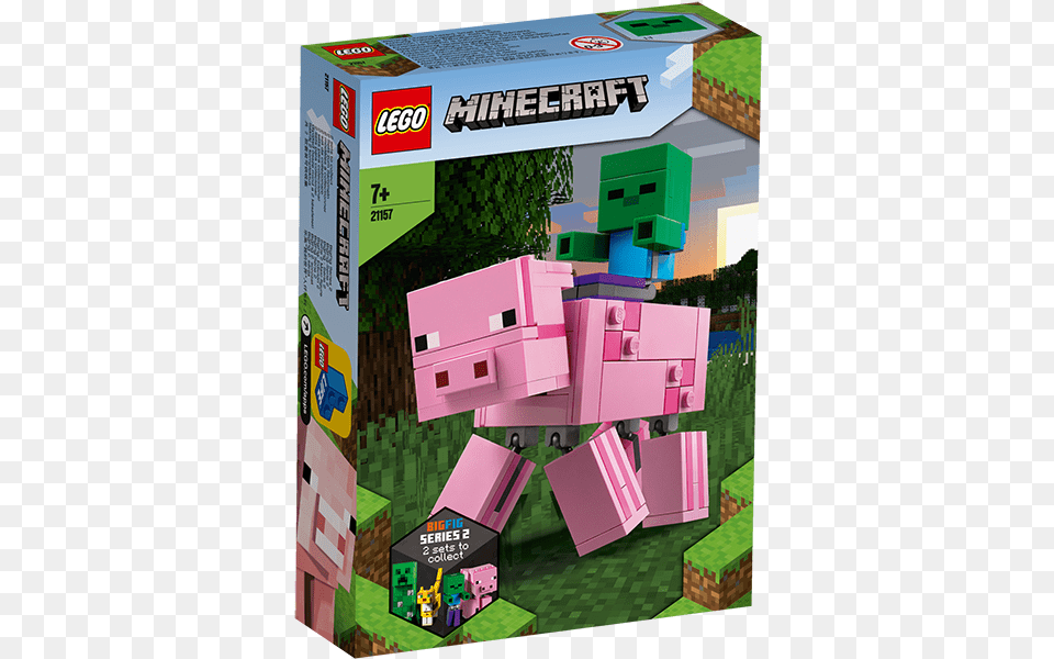 Lego Minecraft Bigfig Pig With Baby Zombie Minecraft Xbox 360 Edition Free Transparent Png