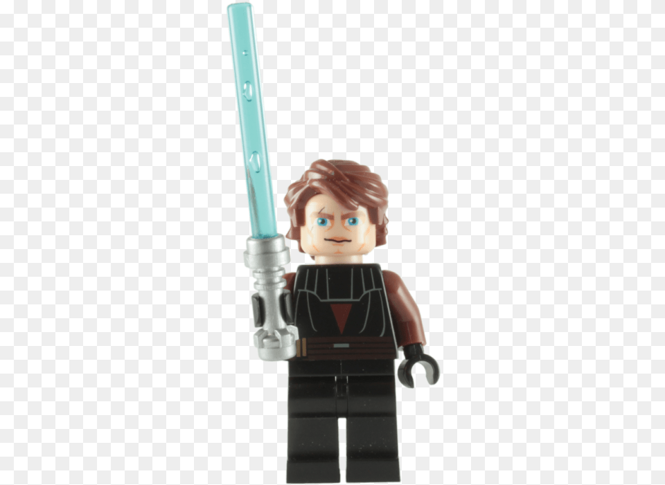 Lego Anakin Skywalker Minifigure Lego Star Wars Anakin Skywalker, Sword, Weapon, Baby, Face Png Image