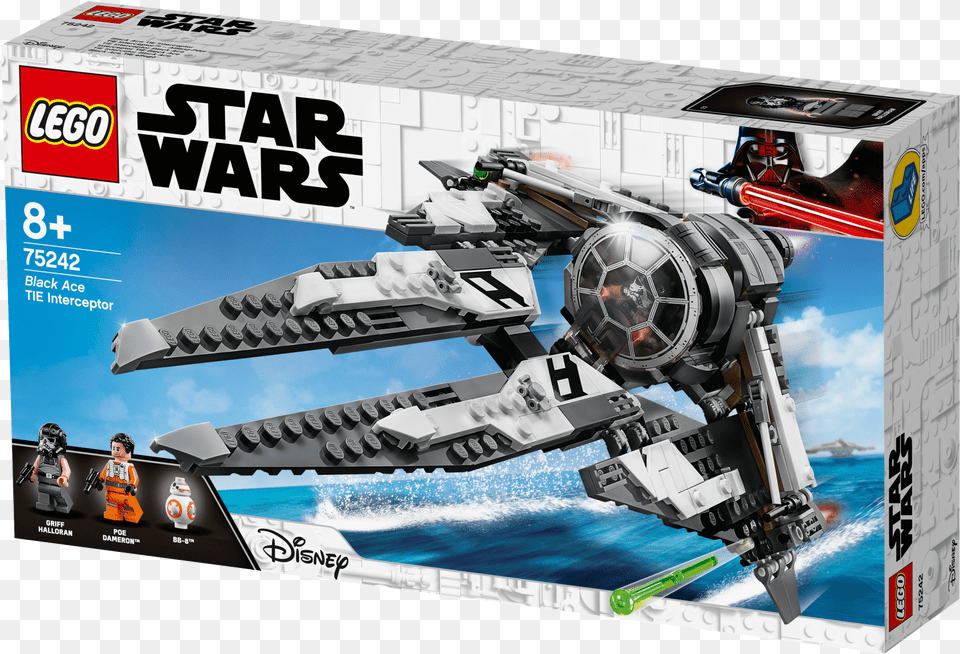 Lego Black Ace Tie Interceptor Lego Star Wars, Aircraft, Spaceship, Transportation, Vehicle Free Transparent Png