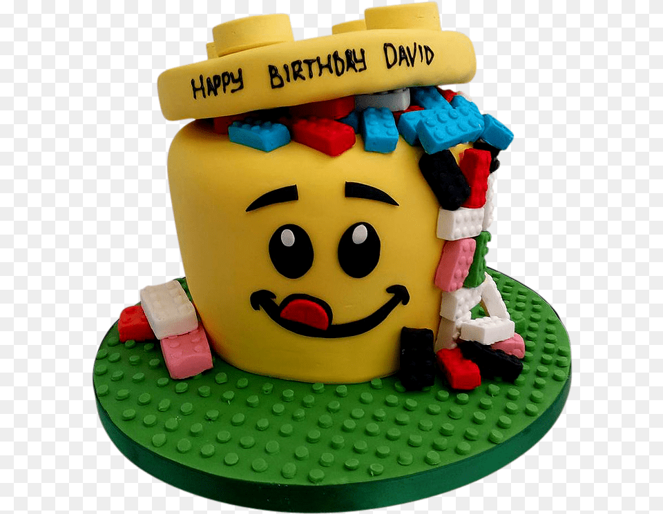 Lego Cake Happy Birthday David Lego, Birthday Cake, Cream, Dessert, Food Free Png Download