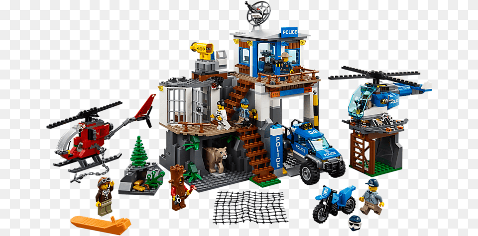 Lego City Mountain Police 2018, Motorcycle, Transportation, Vehicle, Toy Png