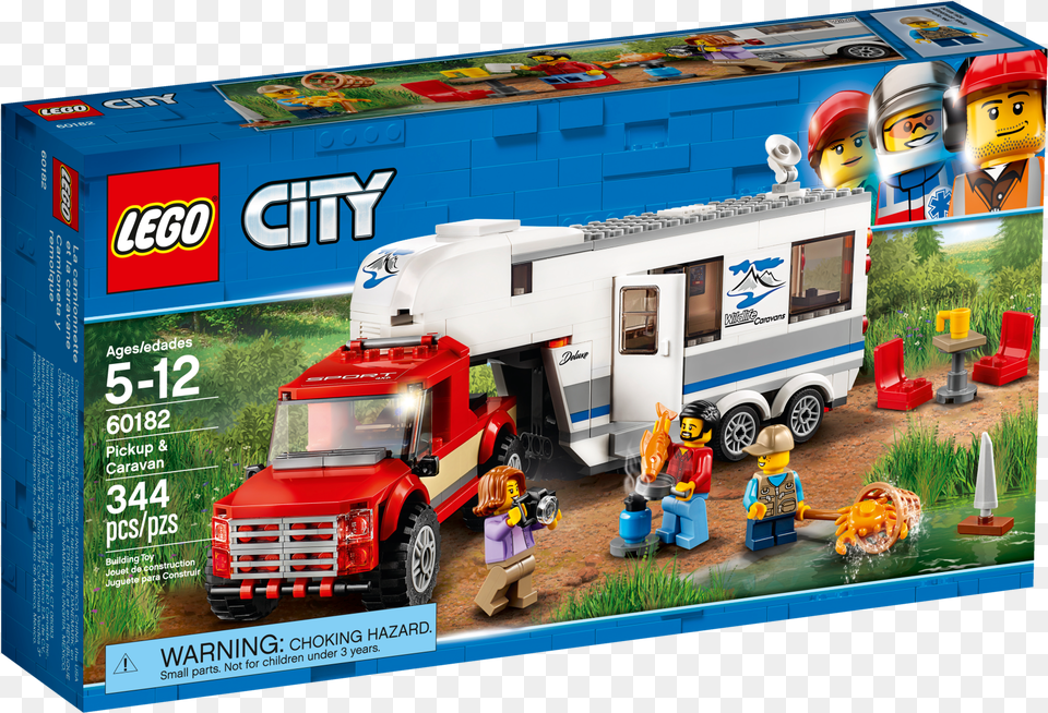 Lego City Pickup Amp Caravan, Chair, Furniture, Person, Transportation Png Image