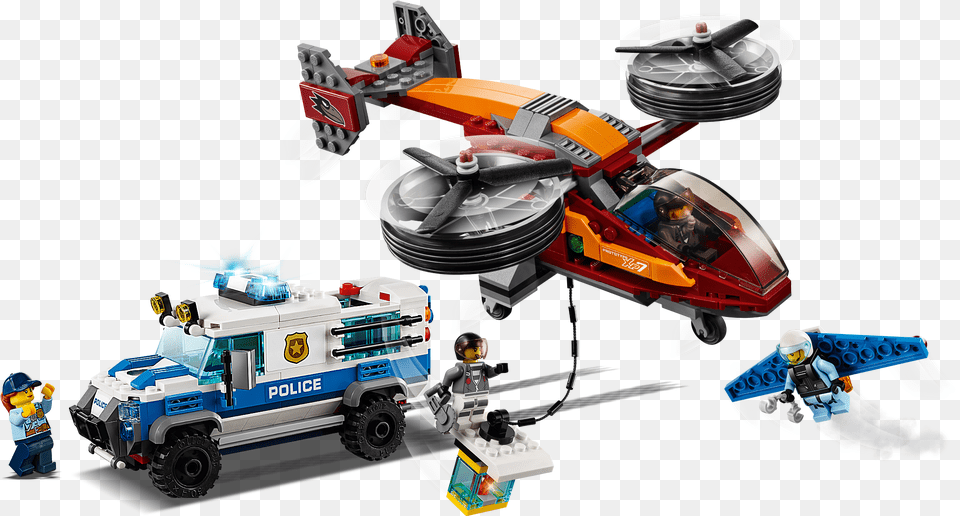 Lego City Sky Police Diamond Heist, Toy, Machine, Wheel, Person Png Image